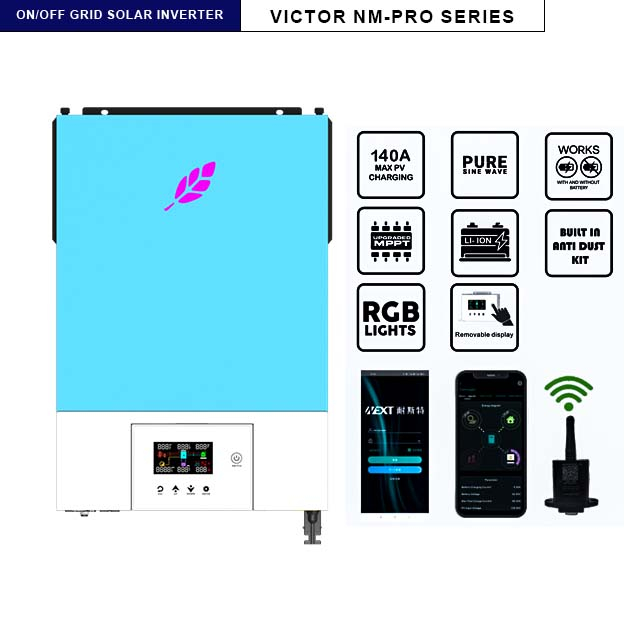 NEXTPOWER ON/OFF GRID 6.2kw 48V Inversor solar híbrido de onda senoidal pura MPPT 90-450V Tensão