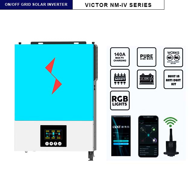 NEXT 6.2KW 48V Híbrido On / Off Grid Solar Inversor All In One Sistemas de energia solar Inversores de onda senoidal pura 120A MPPT integrado